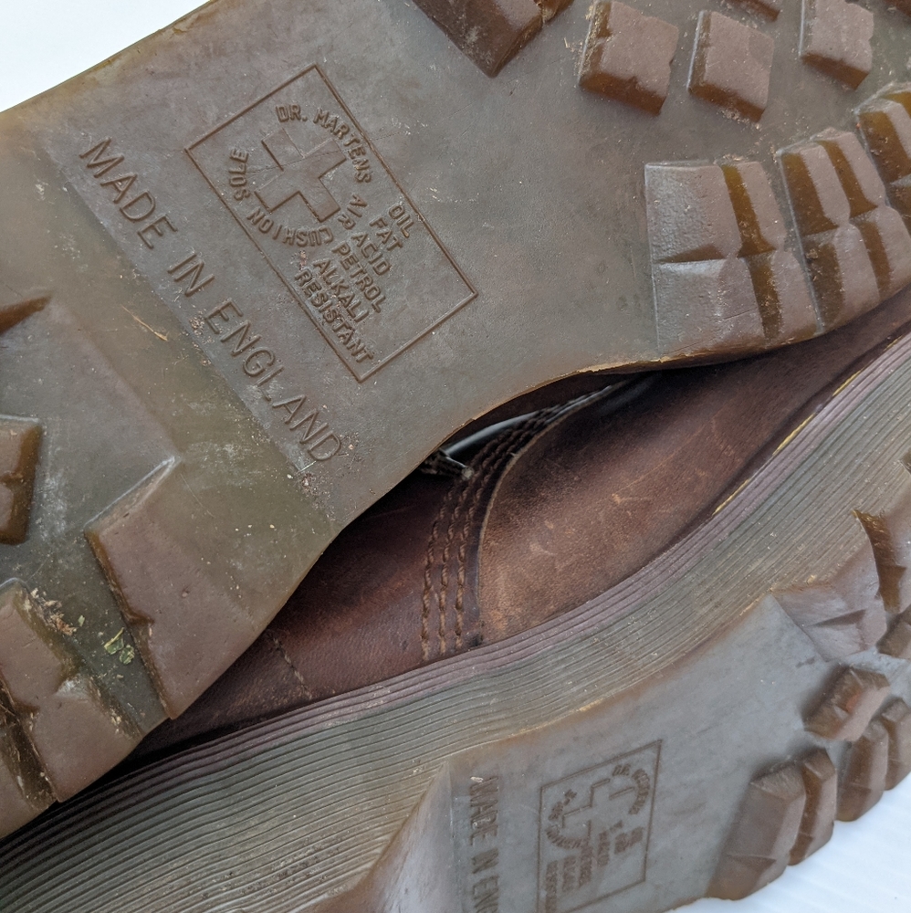 DOC MARTENS Vintage MIE brown leather ankle boots - Picture 10 of 11